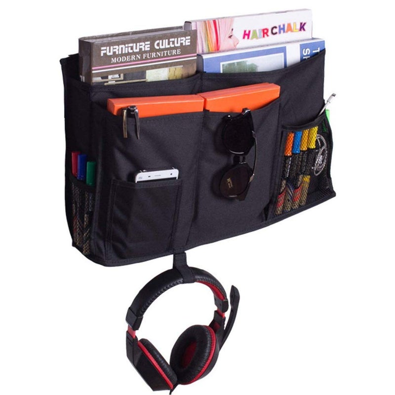 Sugaroom Organizer Caddy - Bedside, Bunk Bed, Hanging & Pocket Storage - Baby, Dorm, Hospital - Black - Image 3